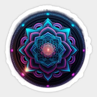 Synthwave Mandala Design Sticker